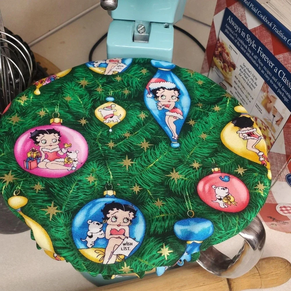 Christmas Betty Boop Reversible KitchenAid Mixer Mixing Bowl Cover Bread Baking